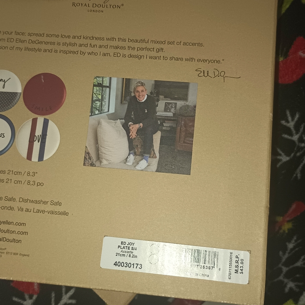 Ellen DeGeneres plates and bowls